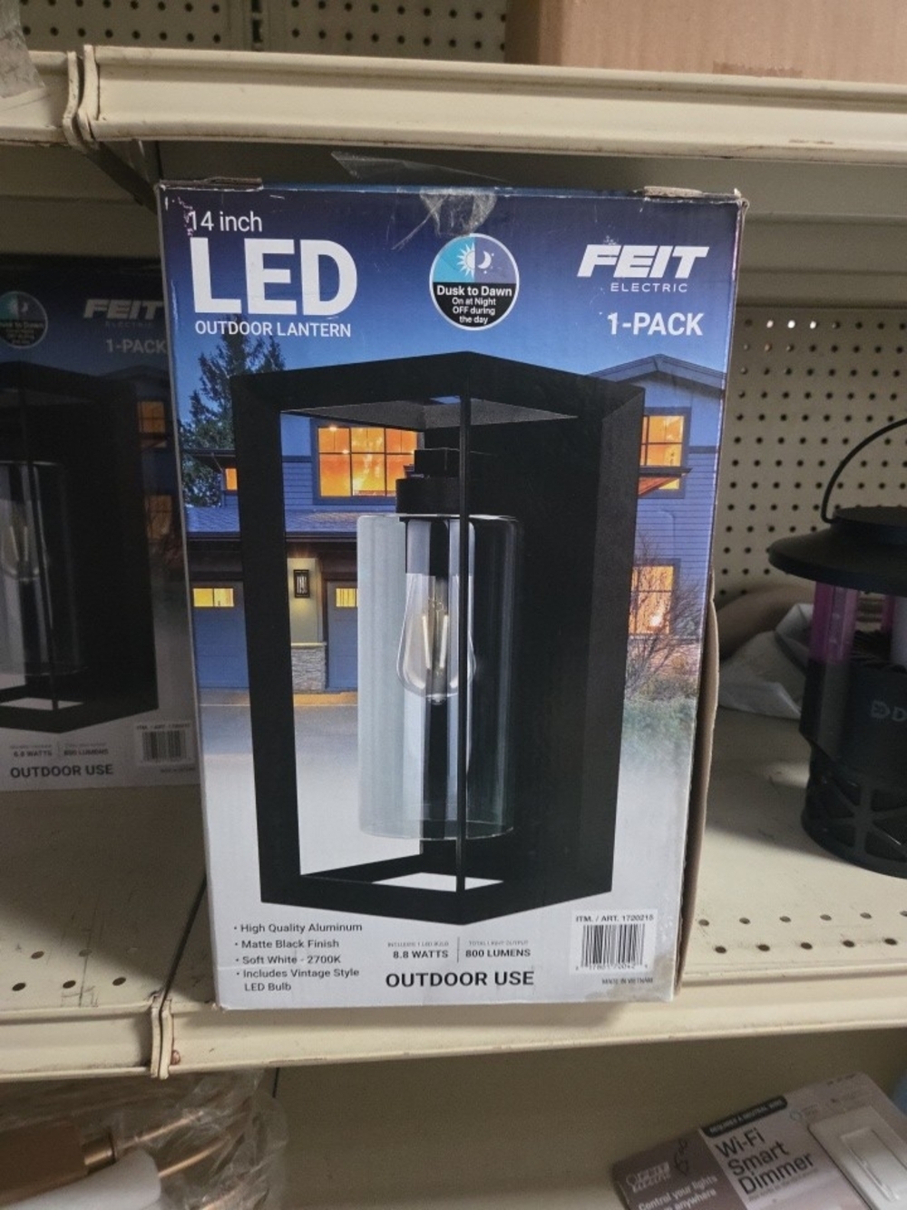 FEIT Black Outdoor LED Lantern - 14 inch (2pack)